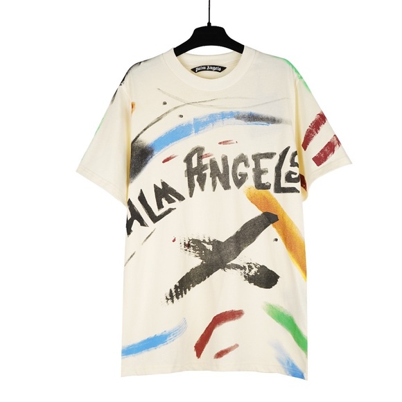 Palm Angels Other - Palm Angels Cream Tee with Colorful Accents